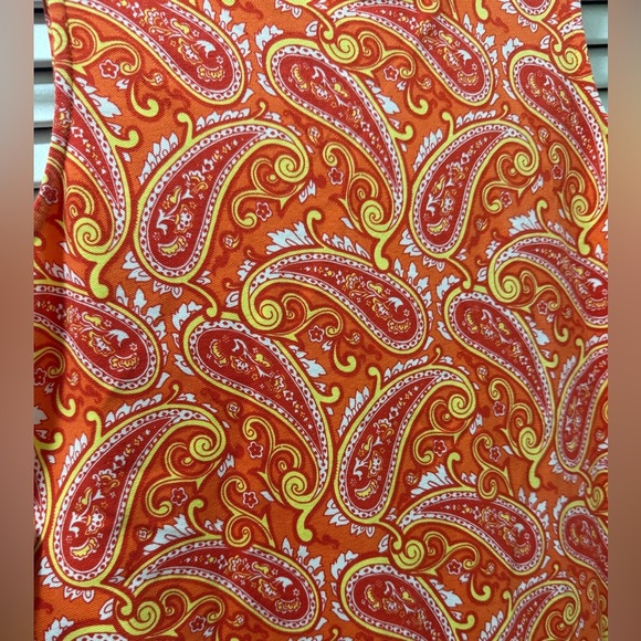 Talbots Orange Paisley Collared Midi Dress - Picture 3 of 5